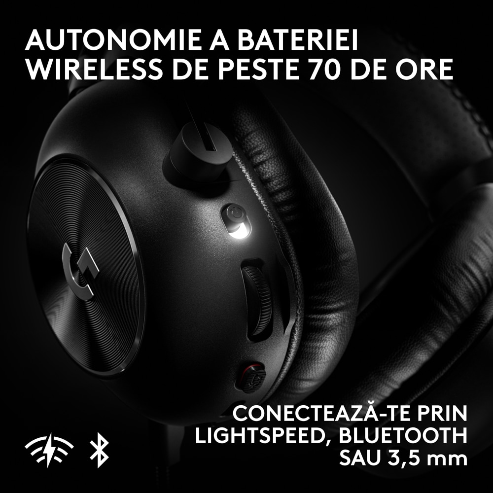 Casti Gaming Wireless LOGITECH G Pro X 3 Lightspeed, multiplatforma, negru