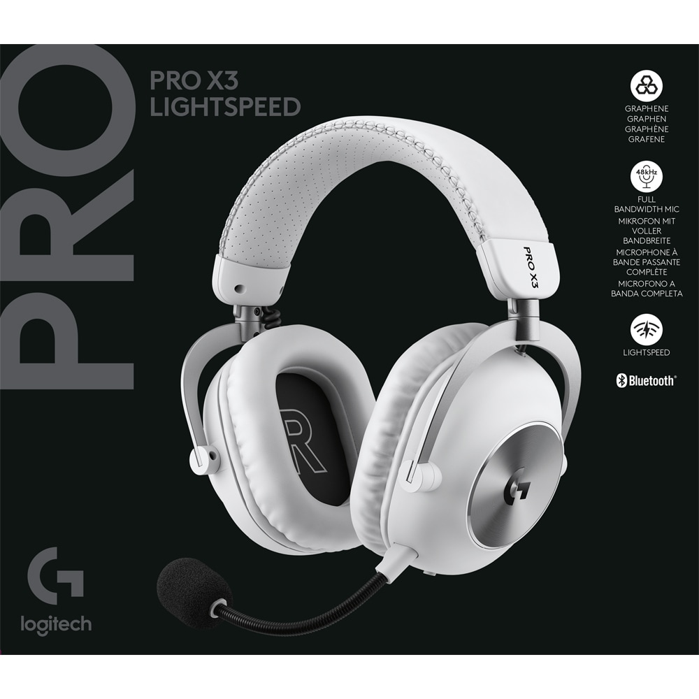 Casti Gaming Wireless LOGITECH G Pro X 3 Lightspeed, multiplatforma, alb