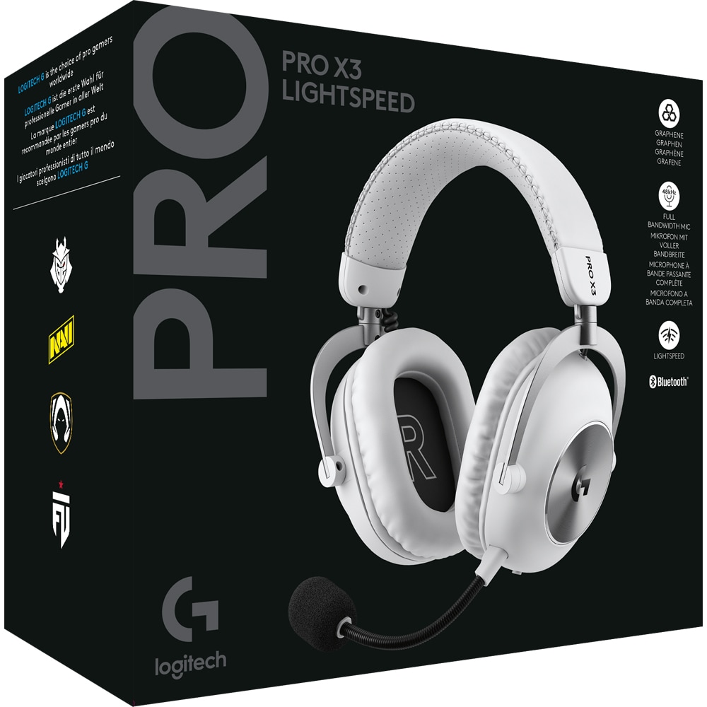 Casti Gaming Wireless LOGITECH G Pro X 3 Lightspeed, multiplatforma, alb