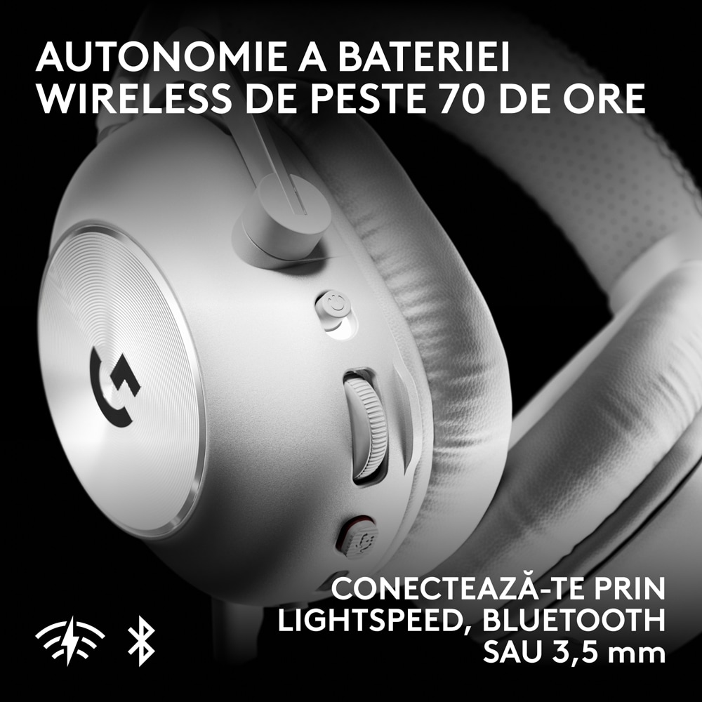Casti Gaming Wireless LOGITECH G Pro X 3 Lightspeed, multiplatforma, alb