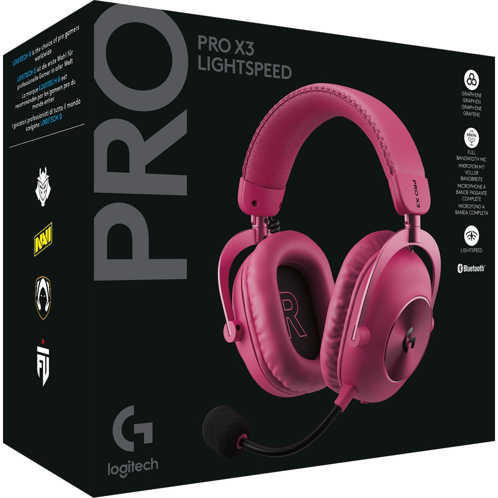 Casti Gaming Wireless LOGITECH G Pro X 3 Lightspeed, multiplatforma, magenta