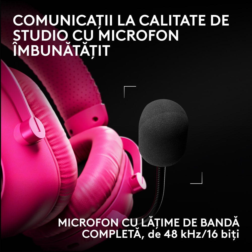 Casti Gaming Wireless LOGITECH G Pro X 3 Lightspeed, multiplatforma, magenta