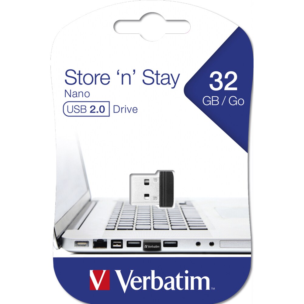 Memorie USB VERBATIM Store 'n' Stay NANO, 32GB, USB 2.0, negru
