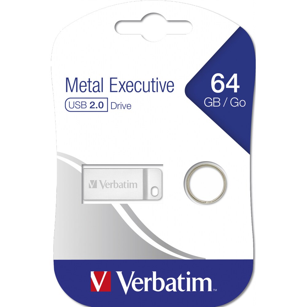 Memorie USB VERBATIM Metal Executive, 64GB, USB 2.0, argintiu