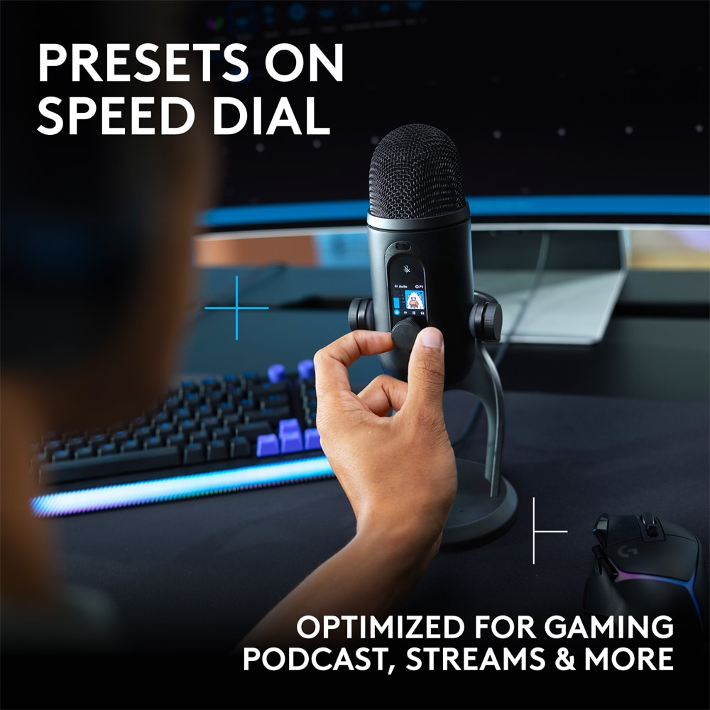 Microfon Gaming LOGITECH G Yeti 2, Lightsync RGB, negru