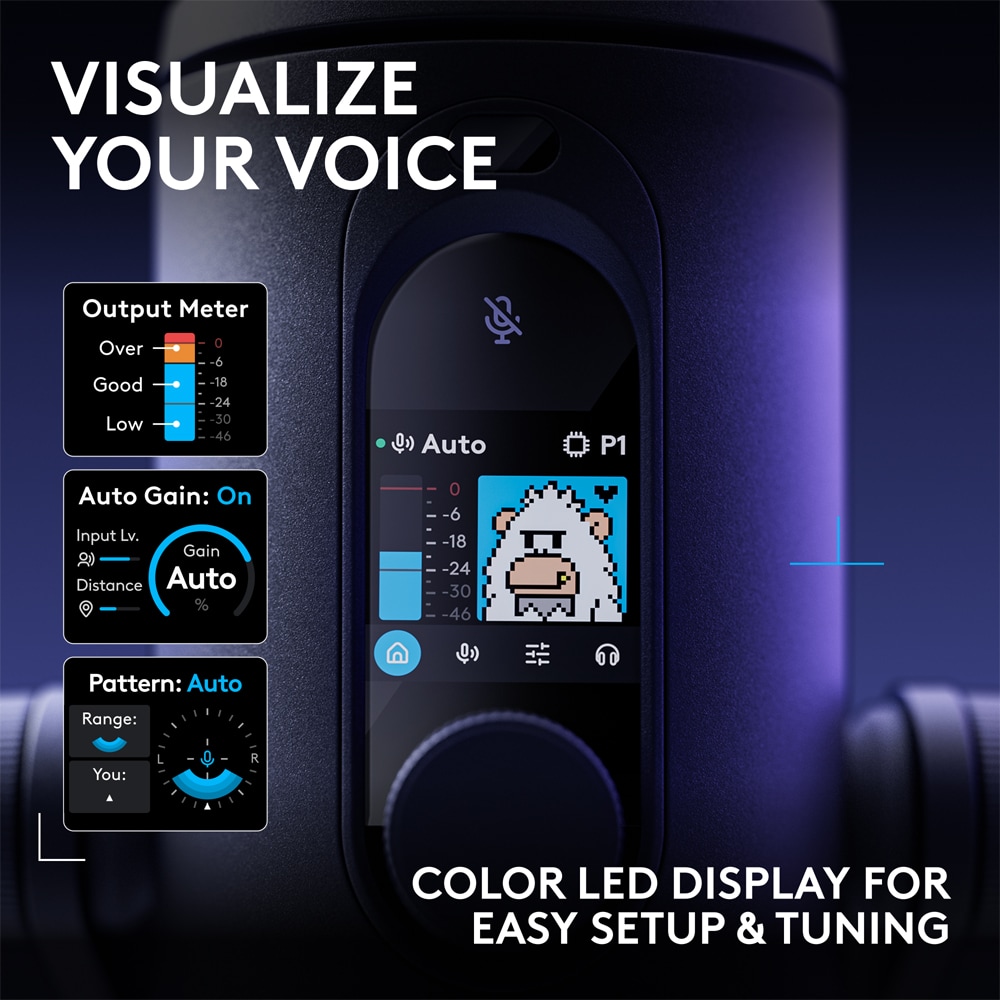 Microfon Gaming LOGITECH G Yeti 2, Lightsync RGB, negru