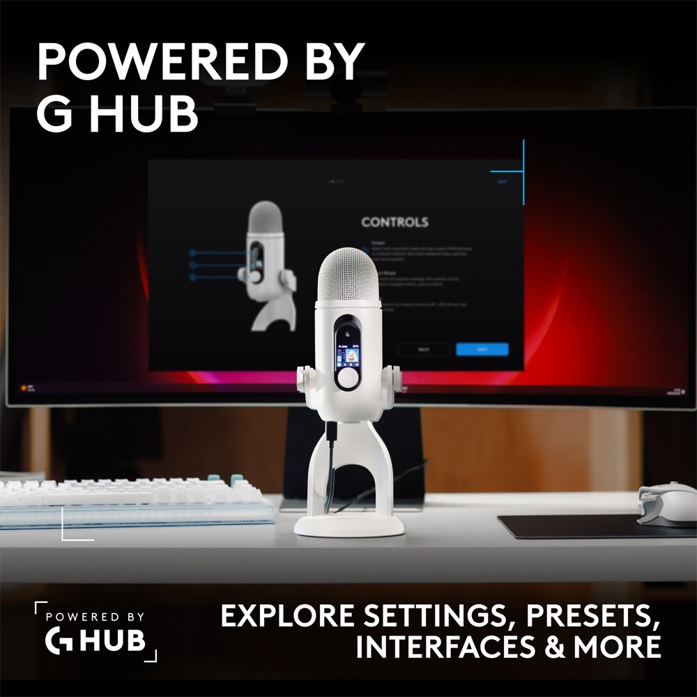 Microfon Gaming LOGITECH G Yeti 2, Lightsync RGB, alb