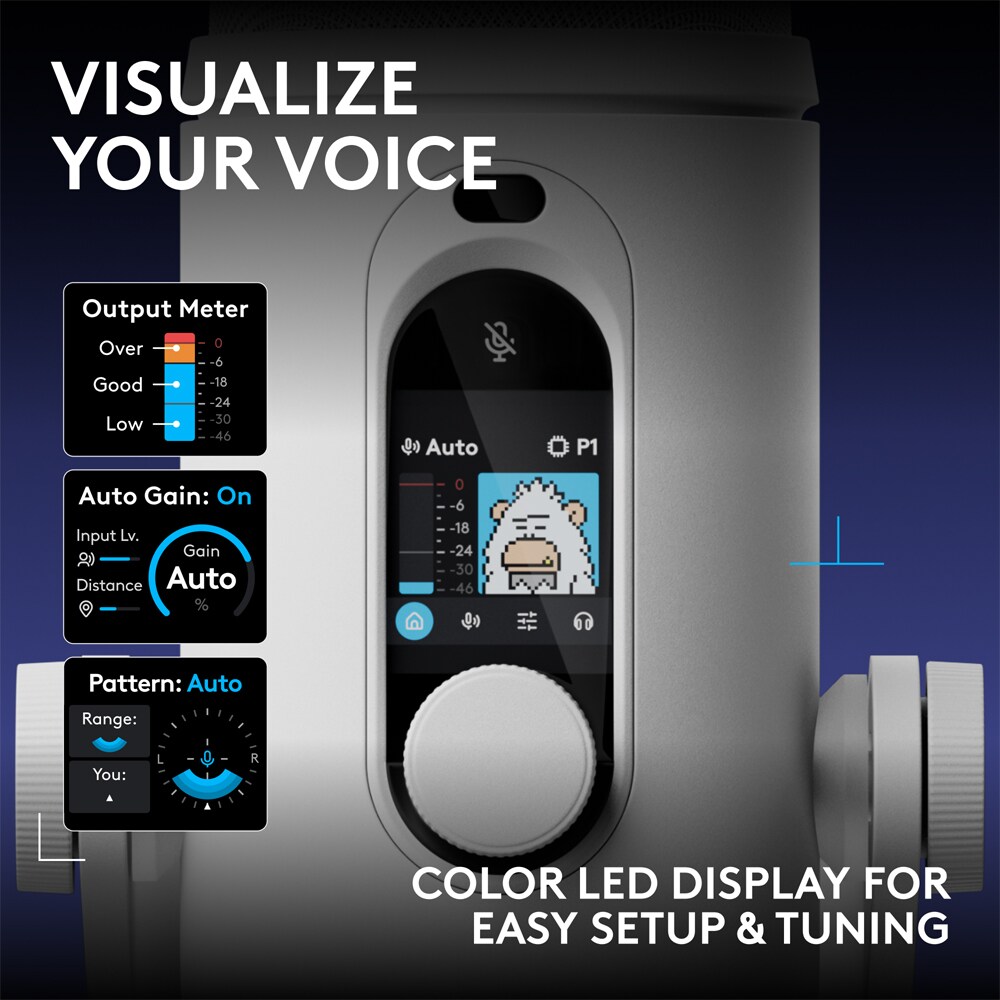 Microfon Gaming LOGITECH G Yeti 2, Lightsync RGB, alb