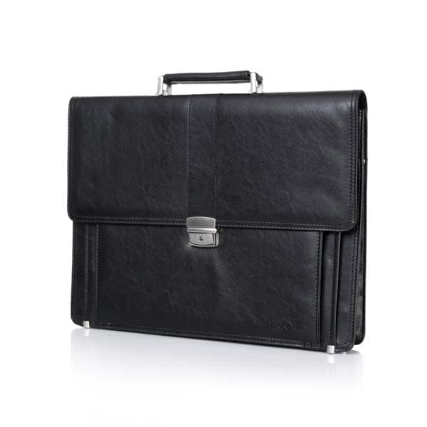 Servieta LAMONZA Oxford, piele ecologica, negru