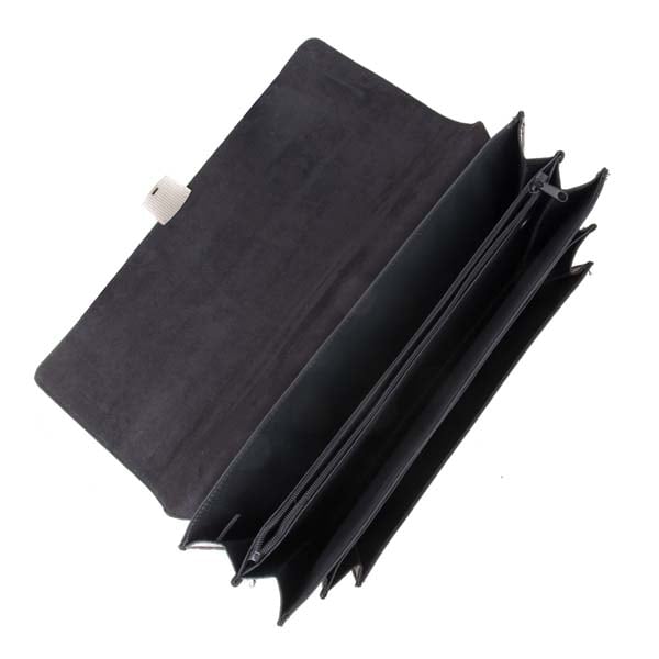 Servieta LAMONZA Oxford, piele ecologica, negru