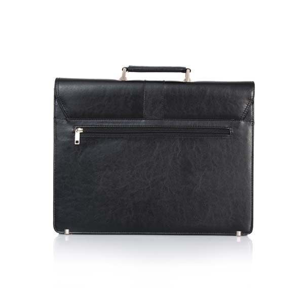 Servieta LAMONZA Oxford, piele ecologica, negru