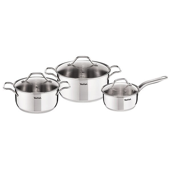 Set vase TEFAL Intuition A702S685, 6 piese, 1.3-4.9l, 18-24cm, inox, argintiu