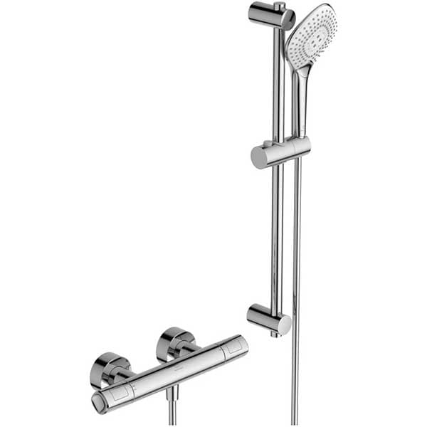 Set baterie dus IDEAL STANDARD Ceratherm T100 A7234AA, termostat, alama sanitara, crom