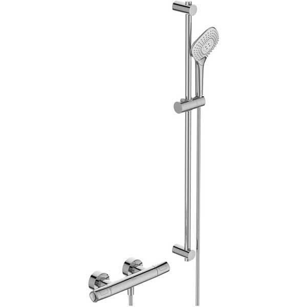 Set baterie dus IDEAL STANDARD Ceratherm T100 A7235AA, termostat, alama sanitara, crom