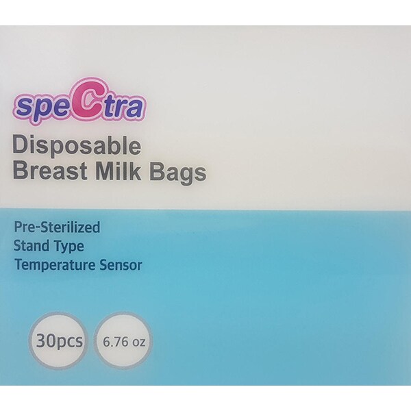 Pungi stocare lapte matern cu fermoar SPECTRA ROAC010, 30 buc, albastru deschis 