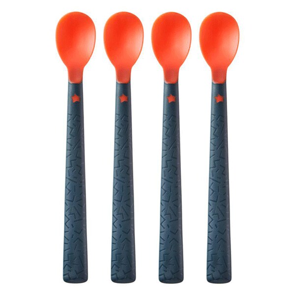 Set lingurite termosensibile TOMMEE TIPPEE, 4 luni+, 4 buc, negru-rosu