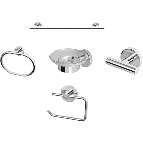 Set accesorii baie TEKA Combo Alaior 170890200, 5 accesorii, crom