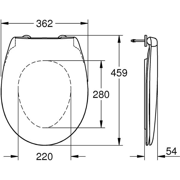 Capac WC GROHE Bau Ceramic 39493000, duroplast, alb
