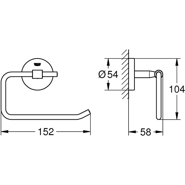 Suport hartie igienica GROHE Bau Cosmopolitan 40457001, crom