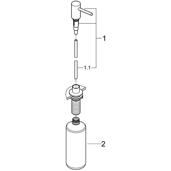 Dispenser sapun lichid GROHE 40535DA0, 500 ml, alama, bronz