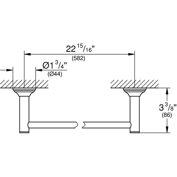 Suport prosop GROHE Essentials Authentic 40653001, 62.6cm, argintiu
