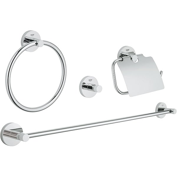 Set accesorii baie GROHE Essentials Master 40776001, 4 accesorii, argintiu