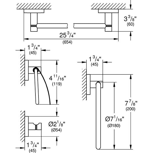 Set accesorii baie GROHE Essentials Master 40776001, 4 accesorii, argintiu