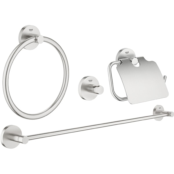 Set accesorii baie GROHE Essentials Master 40776DC1, 4 accesorii, argintiu
