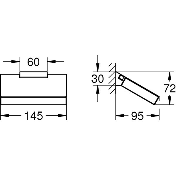 Suport hartie igienica GROHE Selection Cube 40781000, argintiu