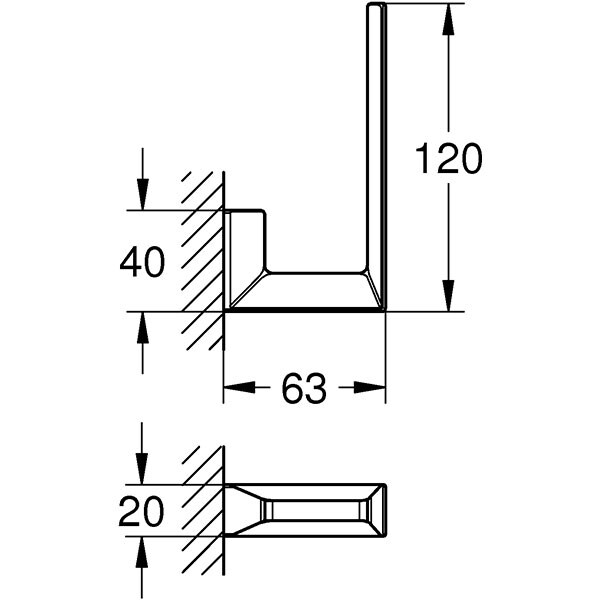 Suport hartie igienica GROHE Selection Cube 40784000, argintiu