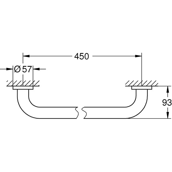 Bara de sprijin pentru cada GROHE Essentials 40793001, 50.7cm, argintiu