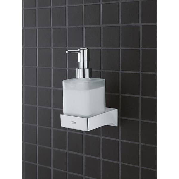 Dispenser sapun lichid GROHE Selection Cube 40805000, 300ml, argintiu