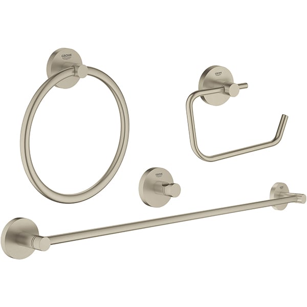Set accesorii baie GROHE Essentials Master 40823EN1, 4 accesorii, nichel