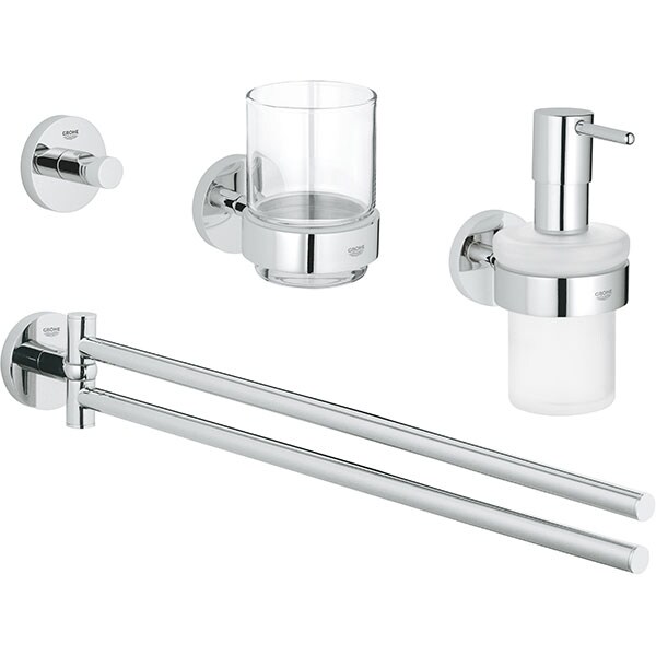 Set accesorii baie GROHE Essentials Master 40846001, 4 accesorii, argintiu 