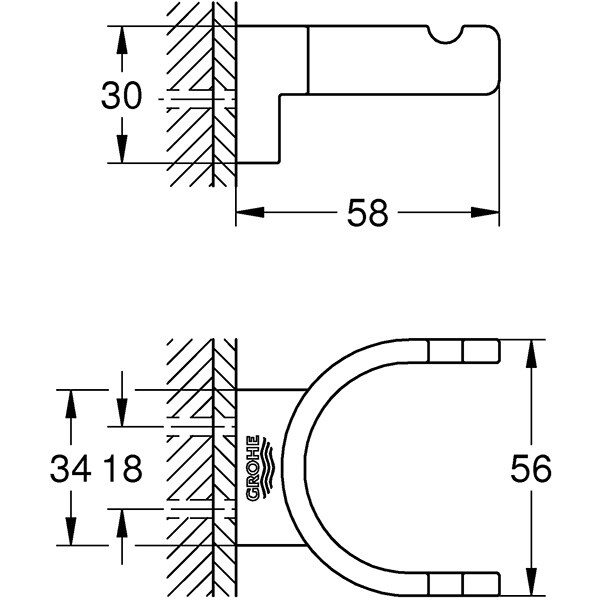 Cuier baie GROHE Selection 41049000, crom