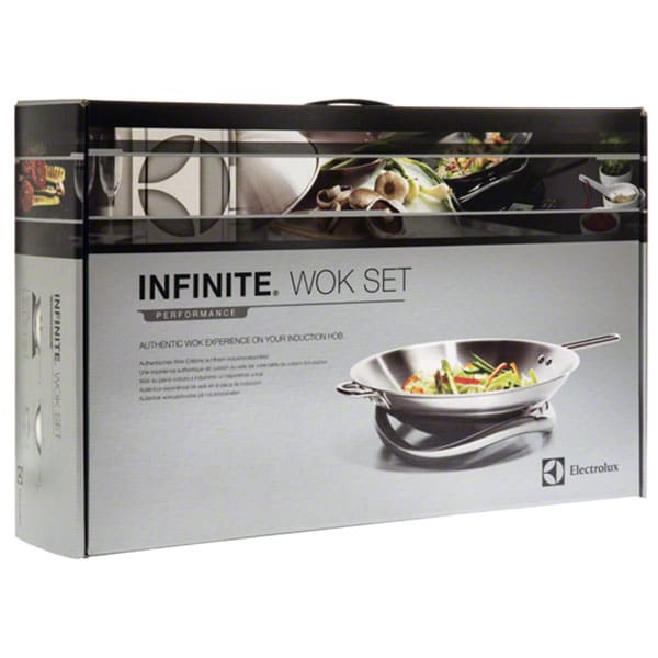 Set Infi-Wok ELECTROLUX, tigaie Wok +suport plita inductie, argintiu