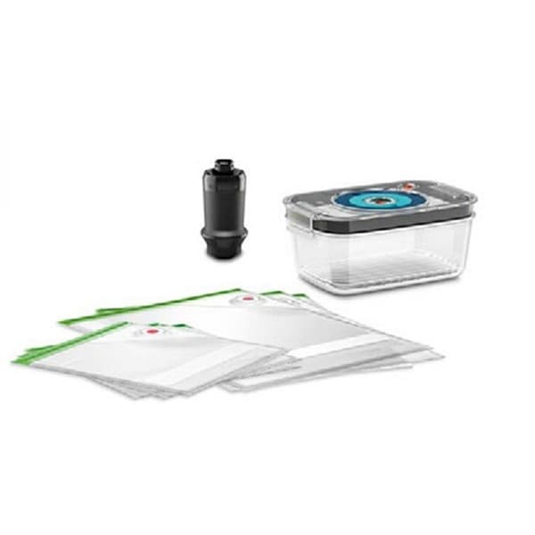 Set accesorii mixer vertical BOSCH MSZV6FS1: casoleta pentru vacuum + 3 pungi mici + 3 pungi mari, transparent-gri