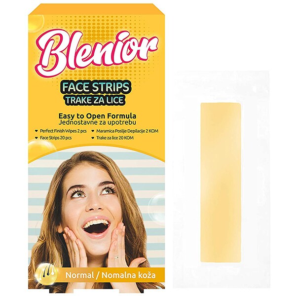 Benzi depilatoare ceara pentru fata BLENIOR Normal, 20 benzi