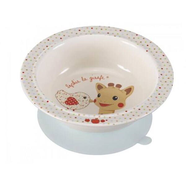 Set complet hranire VULLI Girafa Sophie & Kiwi, 6 luni+, 5 buc, alb-bleu