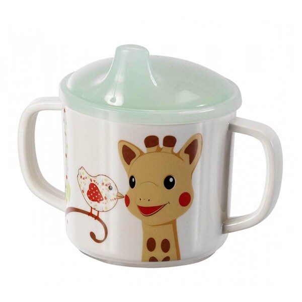 Set complet hranire VULLI Girafa Sophie & Kiwi, 6 luni+, 5 buc, alb-bleu