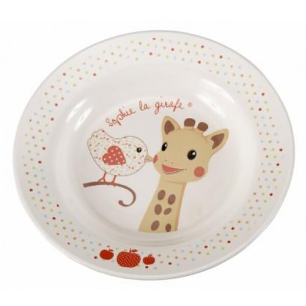 Set complet hranire VULLI Girafa Sophie & Kiwi, 6 luni+, 5 buc, alb-bleu