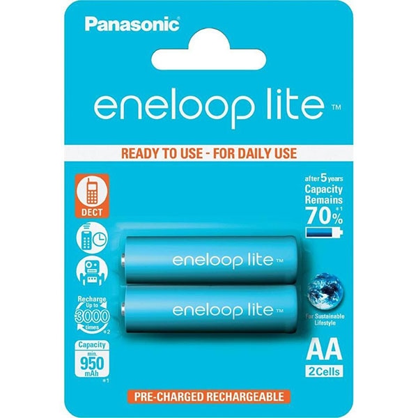 Acumulatori PANASONIC Eneloop Lite LR6/AA, 950mAh, 2 bucati