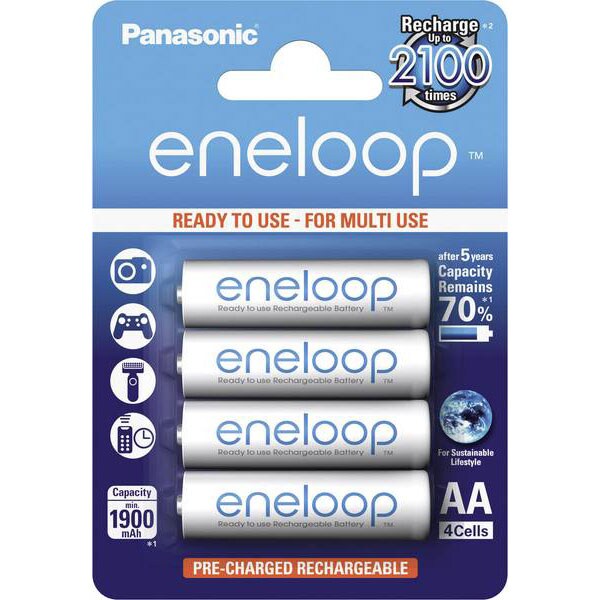 Acumulatori PANASONIC Eneloop LR6/AA, 1900mAh, 4 bucati