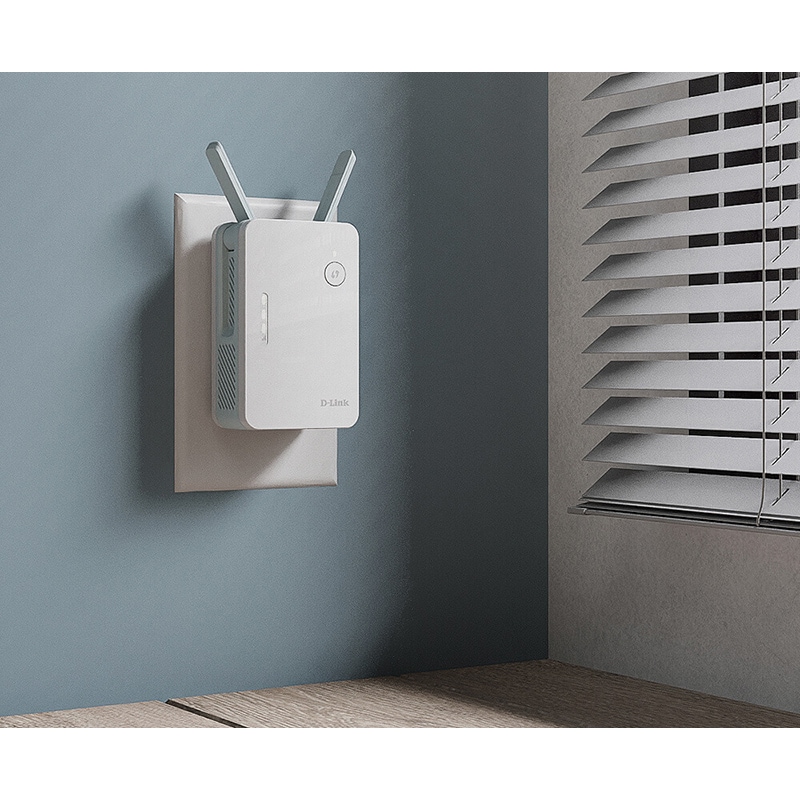 Wireless Range Extender D-LINK Eagle Pro AI AX1500 E15, Wi-Fi 6, Dual-Band 300 + 1201 Mbps, alb