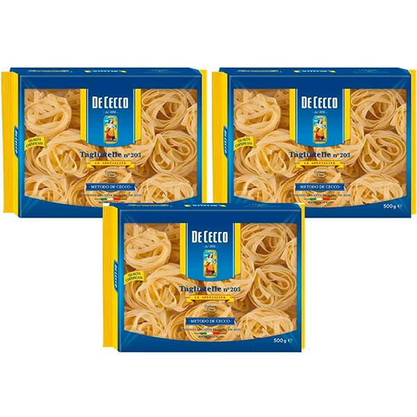 Paste Nidi Semola Tagliatelle DE CECCO, 500g, 3 bucati