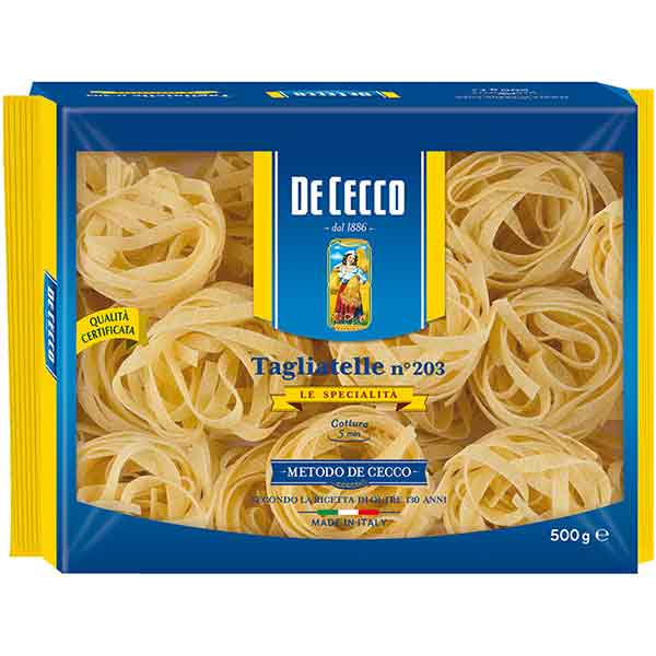Paste Nidi Semola Tagliatelle DE CECCO, 500g, 3 bucati