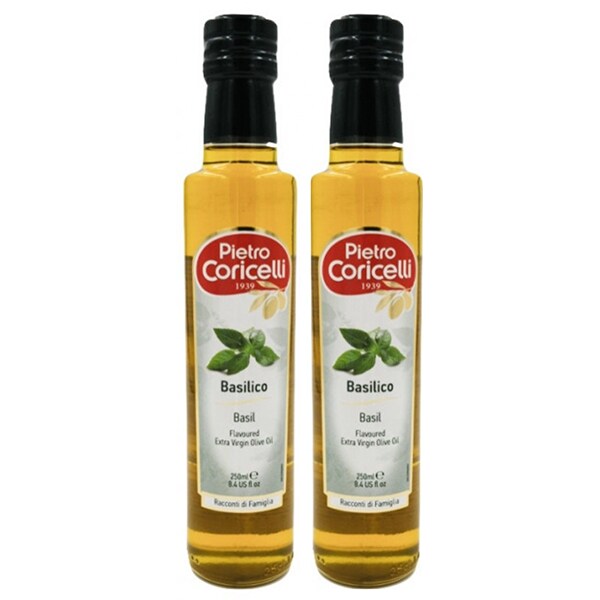 Ulei masline extra virgin cu busuioc P.CORICELLI, 250ml, 2 bucati