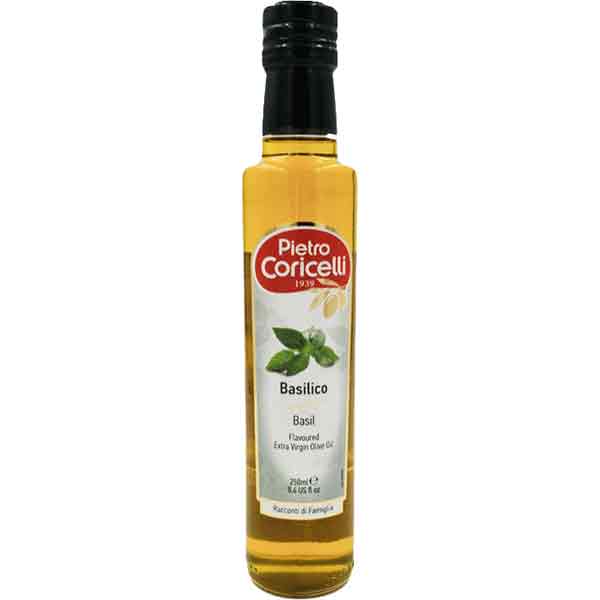 Ulei masline extra virgin cu busuioc P.CORICELLI, 250ml, 2 bucati