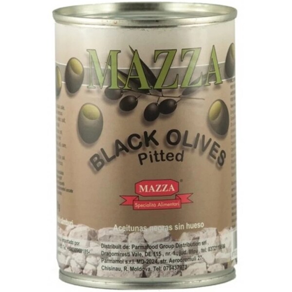 Masline negre fara samburi MAZZA, 397g, 3 bucati