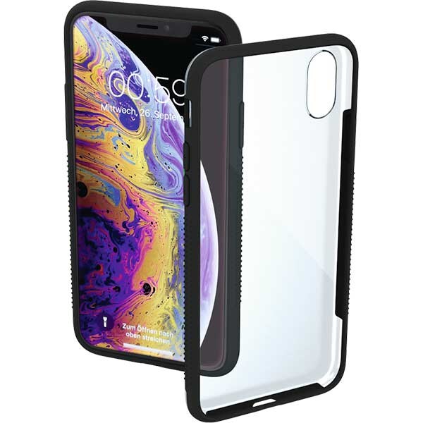 Carcasa pentru Apple iPhone X / Xs, HAMA Frame, 185148, transparent-negru